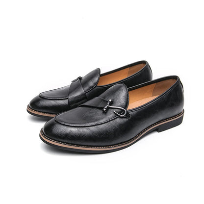 Black Loafers for Men Fashion Stone Pattern Men's Formal Monk Shoes Business Handmade Leather Men's Social Shoes Driving Shoes Good Vibrations