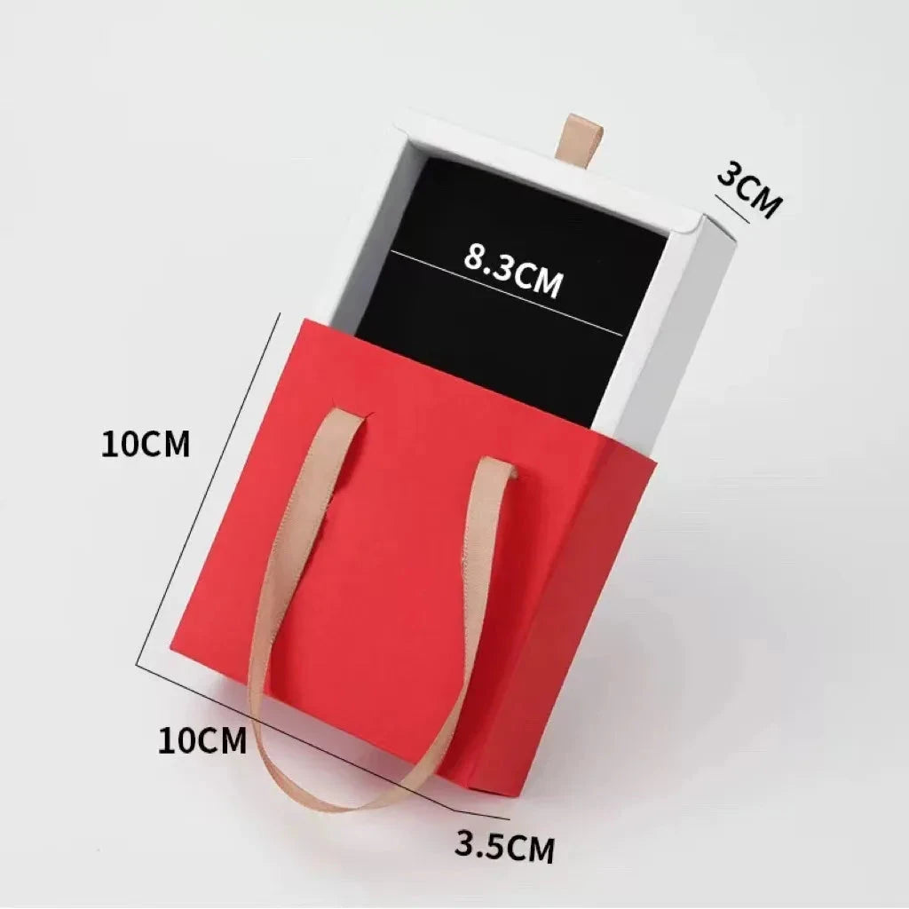 Paper Pull-Out Drawer Jewelry Box Handheld Jewelry Packaging Box Wearing Armor Ring Earring Necklace Storage Gift Box Good Vibrations
