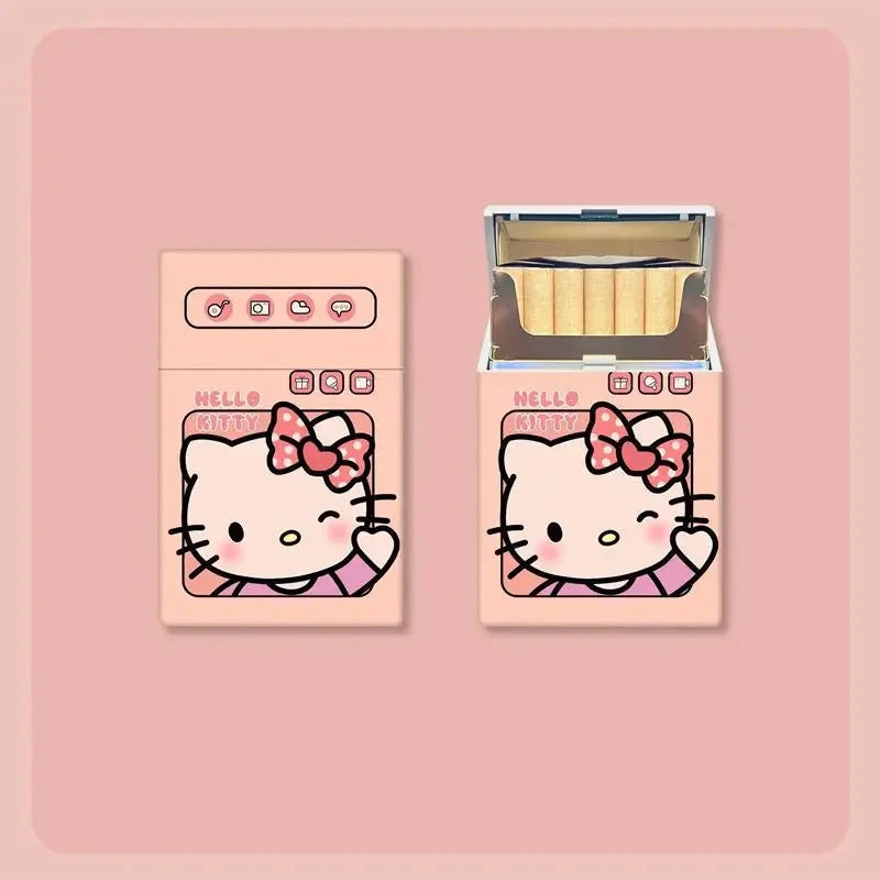 Sanrio Hello Kitty plastic cigarette box 20-pack creative ultra-thin portable cigarette box gift for boyfriend and girlfriend Good Vibrations Adult Super Store