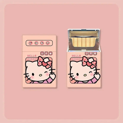 Sanrio Hello Kitty plastic cigarette box 20-pack creative ultra-thin portable cigarette box gift for boyfriend and girlfriend Good Vibrations Adult Super Store
