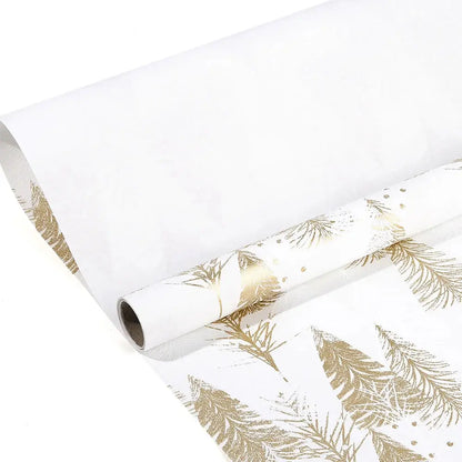 1roll Gift Wrapping Paper Christmas Gift Wrapping Paper ChristmasTree Pattern Handmade Paper Flower Bouquet Packaging Paper Good Vibrations