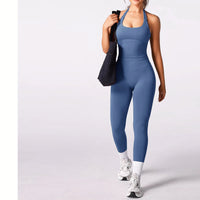 Workout Sets for Women 2 Pieces, Women's Impact Halter Tank Top+ Hidden Scrunch Butt Workout Leggings, Women Seamless Good Vibrations