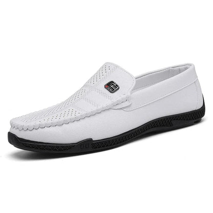 Fashion Leather Men Casual Shoes Slip on Italian Formal Loafers Luxury Brand Comfortable Men Soft Male Driving Shoes Moccasins Good Vibrations