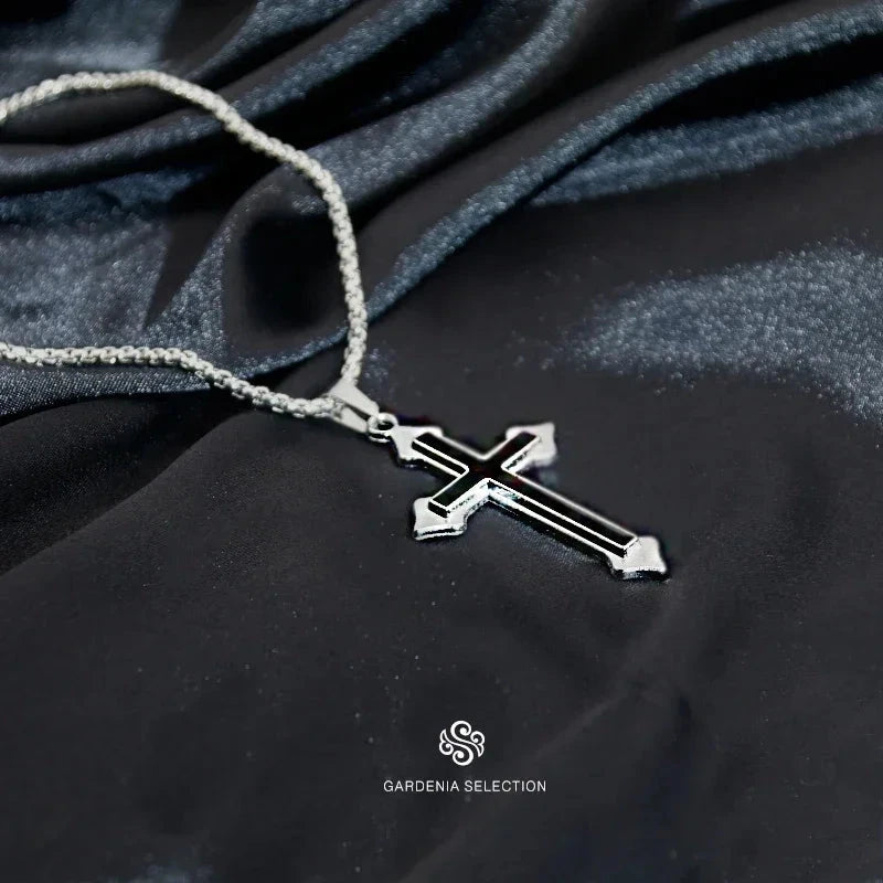 Cross Necklace for Men and Women Instagram Trendy Couple Bounce Dangle Personalized Student Hip Hop Accessories Trendy Goods Good Vibrations