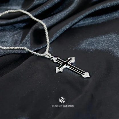 Cross Necklace for Men and Women Instagram Trendy Couple Bounce Dangle Personalized Student Hip Hop Accessories Trendy Goods Good Vibrations