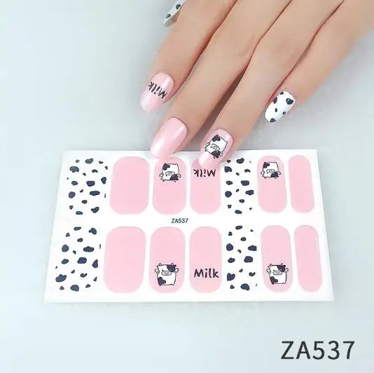 Nail Stickers DIY Decals For Nail Art Wraps Women Beauty Full Cover Nail Manicures Decorations Uñas Postizas Press On Nails Good Vibrations