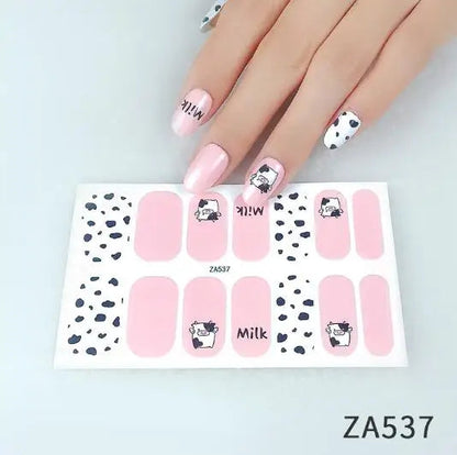 Nail Stickers DIY Decals For Nail Art Wraps Women Beauty Full Cover Nail Manicures Decorations Uñas Postizas Press On Nails Good Vibrations