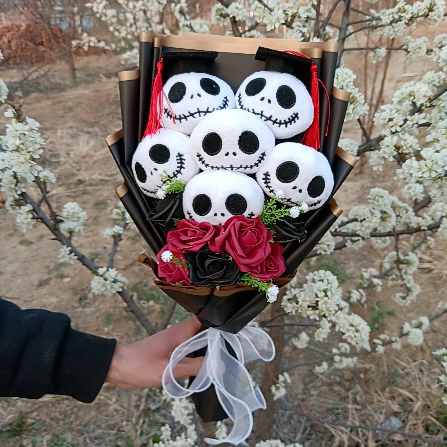 Movie The Nightmare Before Christmas Jack Skellington Creativity Bouquet Funny Skull Birthday Valentine'S Halloween Gifts Good Vibrations
