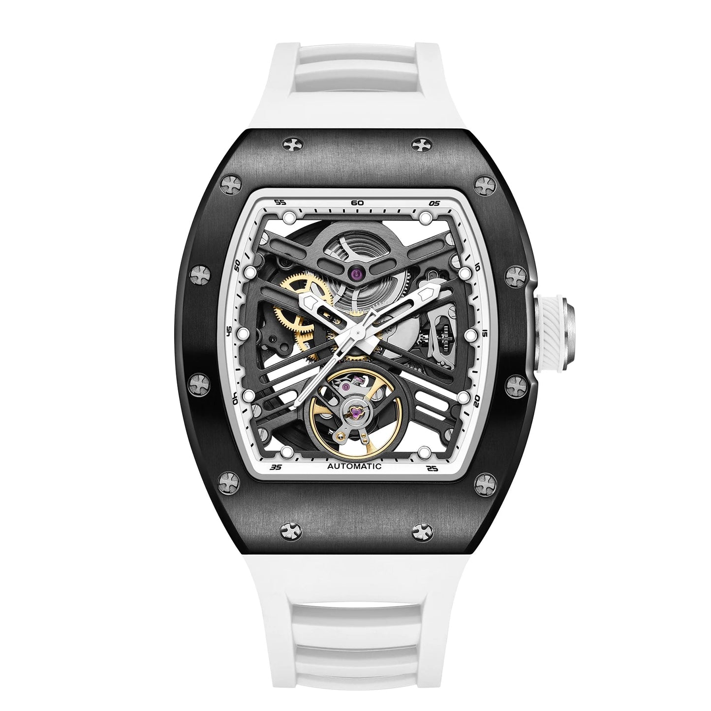 Fashion Sports Waterproof Automatic Watch OEM Barrel Case Mechanical Wristwatch Wholesale Latest Design Good Vibrations
