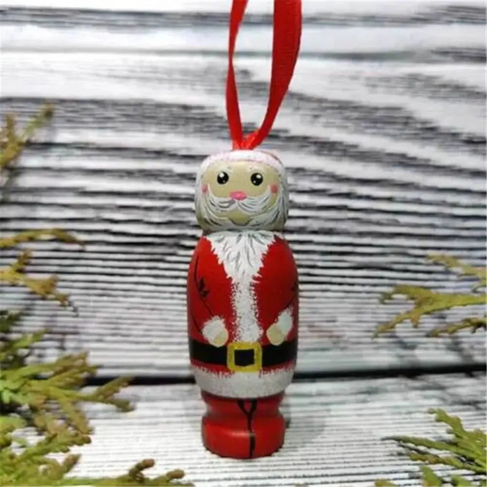 Christmas Wood Novel Holiday Hanging Party Decors Funny Santa Ornament Christmas Tree Decoration Good Vibrations