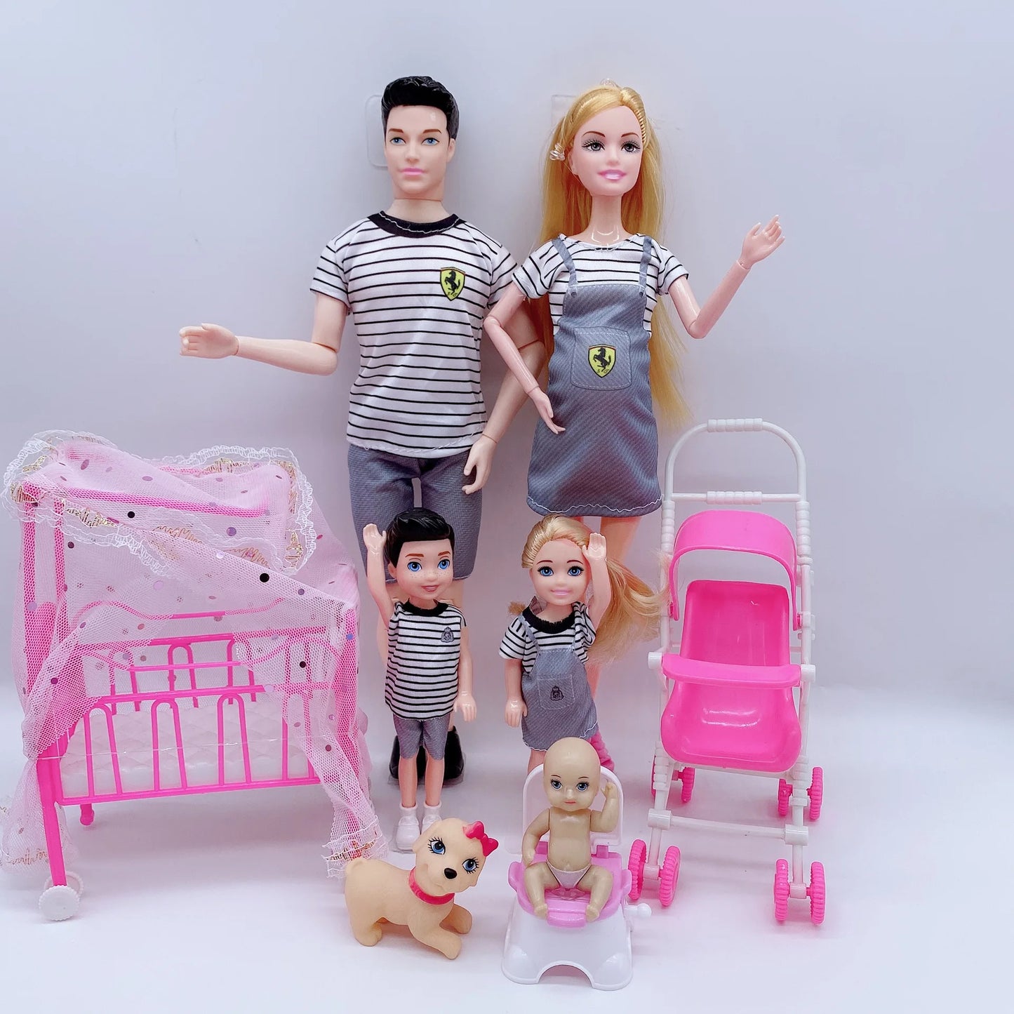 Fashion Cute Doll House Family Stroller Accessories For 11.5'' Pregnant Dolls with Baby Doll Birthday Christmas Gift Kid Toys Good Vibrations