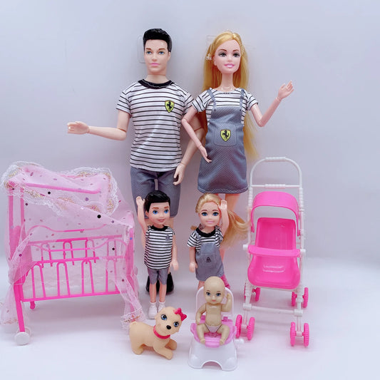 Fashion Cute Doll House Family Stroller Accessories For 11.5'' Pregnant Dolls with Baby Doll Birthday Christmas Gift Kid Toys Good Vibrations