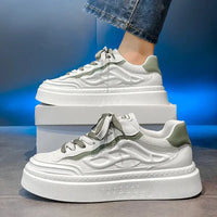 Fashion White Sports Shoes Men Casual Shoes Thick Soles Versatile Breathable Students Shoes Lightweight Sneakers Tennis Shoes Good Vibrations