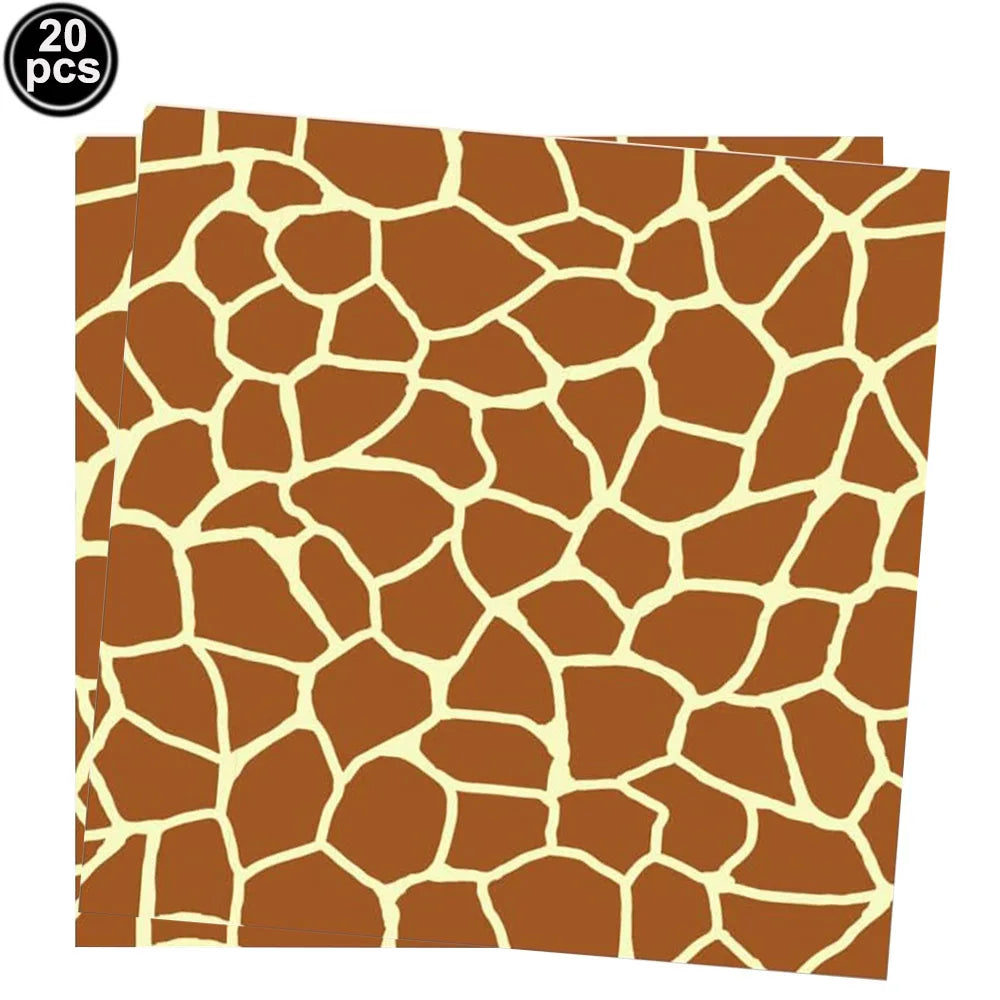 Jungle Animal Print Party Paper Plates Tiger Giraffe Leopard Disposable Plate Kids Birthday Decor Safari Themed Party Supplies Good Vibrations