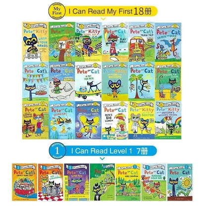27 Books/set The Most Complete 27 Volumes, The Pete Cat Book English Picture Book, Pete The Cat I Can Read Free Audio Good Vibrations