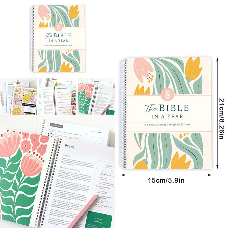 52-Week Bible Study Guide for Women - The Bible in a Year with Spiral Binding, Daily Devotional Journal & Scripture Reading Plan Good Vibrations