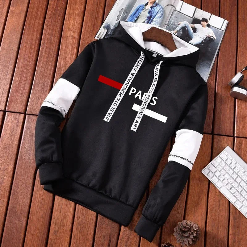 Men's Tracksuit Outdoor Quality Autumn Winter Simple Daily Casual Sports Hooded Single Sweatshirts And Sweatpant Comfort Jogging Good Vibrations