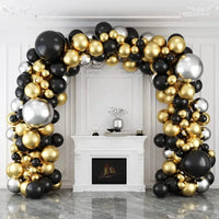 Blue White Metallic Balloons Garland Kit Gold Confetti Balloon Arch for Baby Shower Birthday Graduation Wedding Party Decoration Good Vibrations