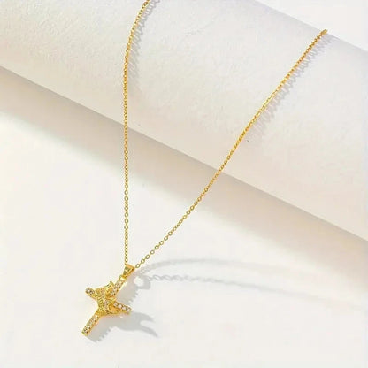 A Gorgeous Crown Cross Pendant Necklace, Suitable for Daily and Party Wear, Thanksgiving Gift, Suitable for All Seasons Good Vibrations