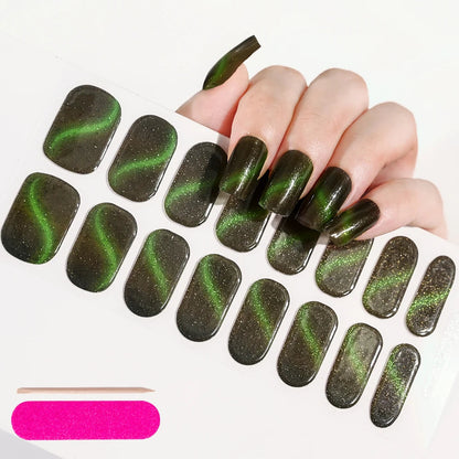 UV Semi-Cured Gel Nail Wraps Stickers Strips French Long Lasting Full Cover LED Gel Semi Cured Nail Sliders For Nail Extension & Good Vibrations