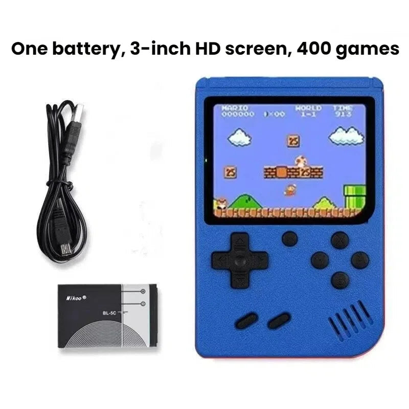 Retro Classic Handheld Game Console 400 Games Rechargeable Portable Mini Game Player Support TV Connection Kids Birthday Gift Good Vibrations