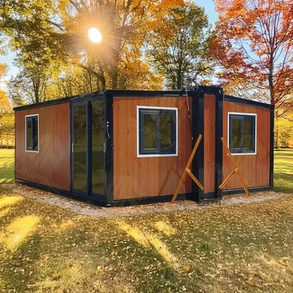 Portable Expandable Container House for Family Leisure with 2-3 Bedrooms, Parent-Child Homestay Venue, 40ft 20ft Tiny House. Good Vibrations