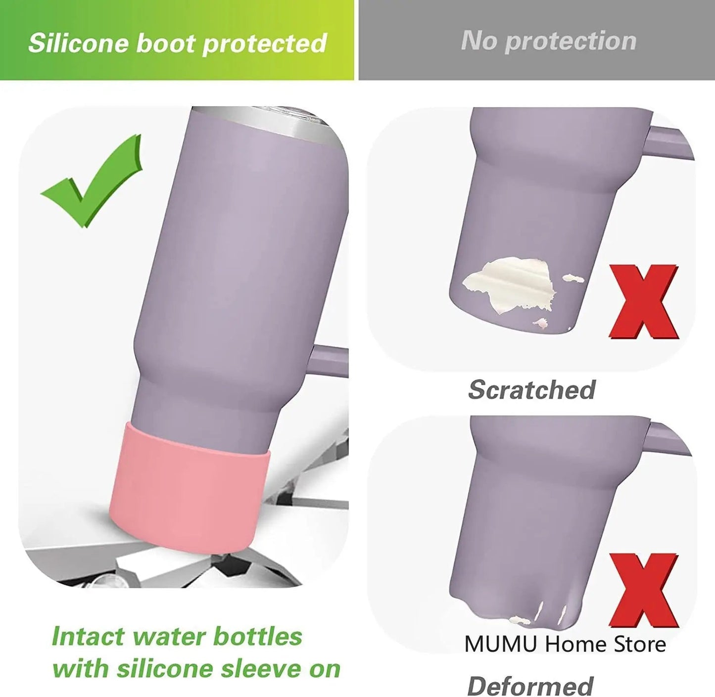 Silicone Insulated Cup Protective Sleeve For 40oz 30oz 20oz Water Bottle Silicone Boot Bottom Sleeve Cover Non-Slip Cup Sleeve Good Vibrations Adult Super Store