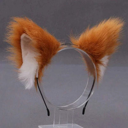 Lolita Animal Cat Fox Ear Hair Hoops Cosplay Faux Fur Hairband