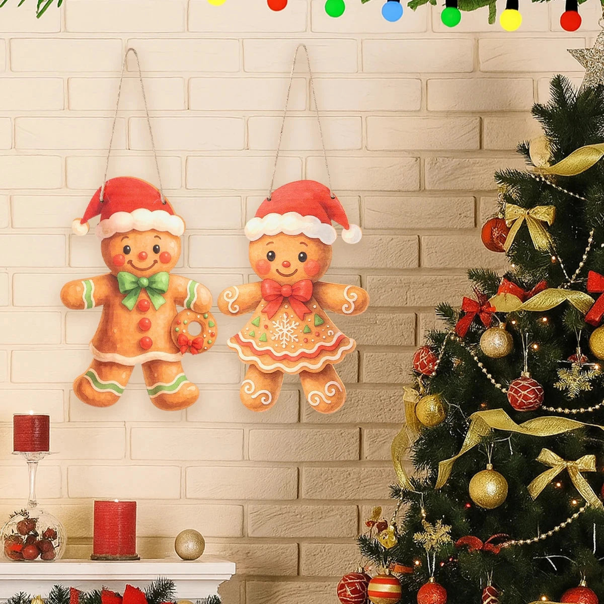 Christmas Door Hanging Merry Christmas Decorations for Home 2025 Navidad Xmas Tree Wall Pendant New Year 2026 Good Vibrations