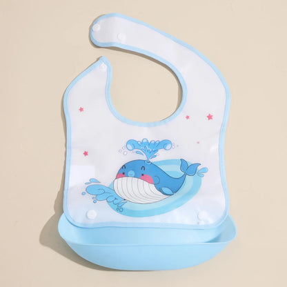 Baby food bib Baby waterproof bib three-dimensional detachable food food pocket Child child saliva pocket Good Vibrations
