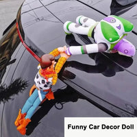 Toy Story Buzz Lightyear Rescue Woody Plush Dolls Auto Car Exterior Decoration Funny Dolls Outside Hang Toy Car Roof Ornament Good Vibrations