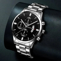 Fashion Men Watch Luxury Calendar Quartz Wrist Watch Business Watches Man Clock Male Bracelet Wristwatch Good Vibrations