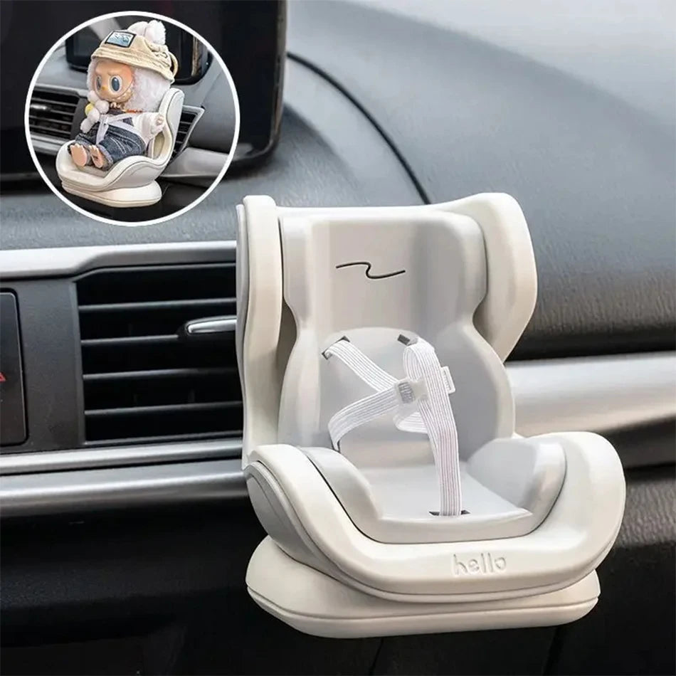 4 Styles For Car Doll Safety Seat Cartoon Chair Model Kawaii Doll Seat Outlet Decor Car Interior Styling Labubu Accessories ﻿ Good Vibrations
