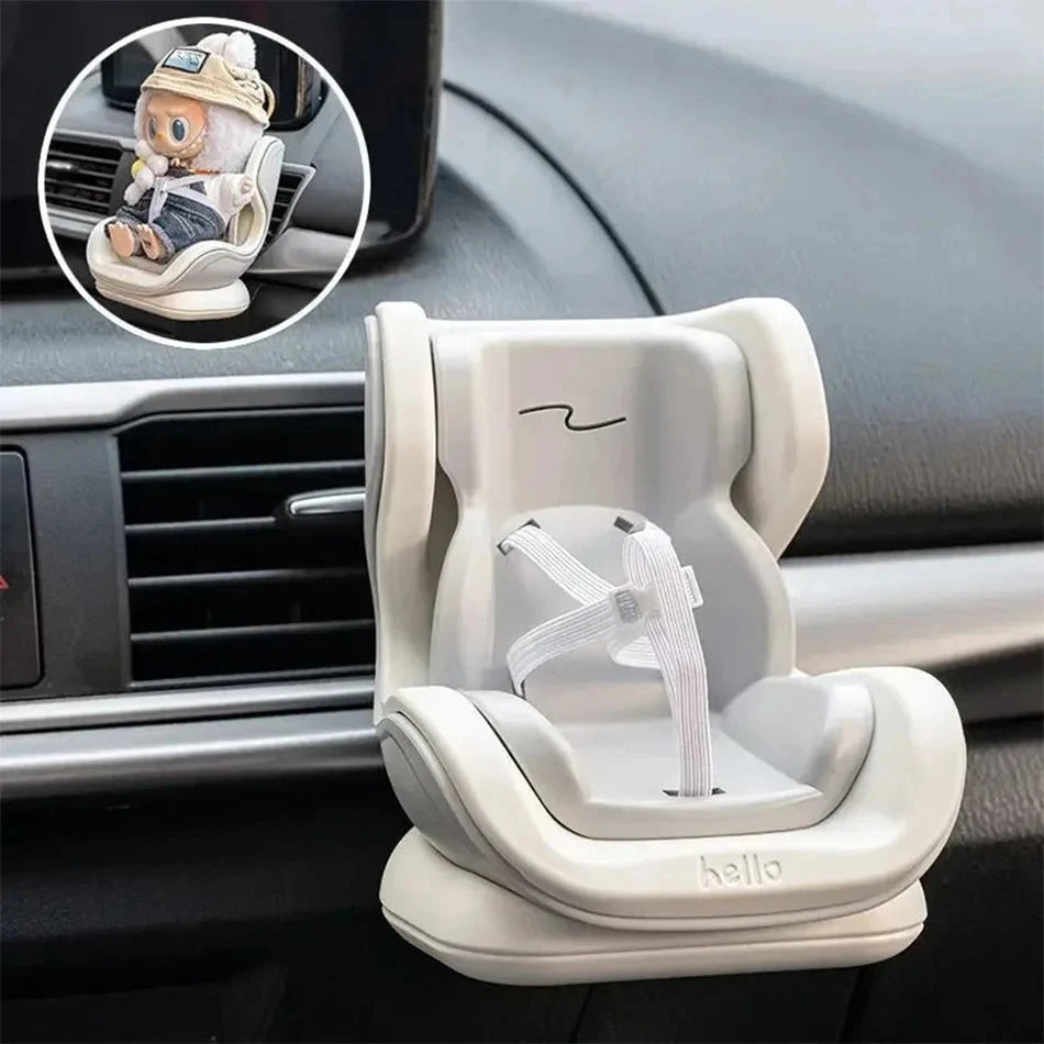 4 Styles For Car Doll Safety Seat Cartoon Chair Model Kawaii Doll Seat Outlet Decor Car Interior Styling Labubu Accessories ﻿ Good Vibrations