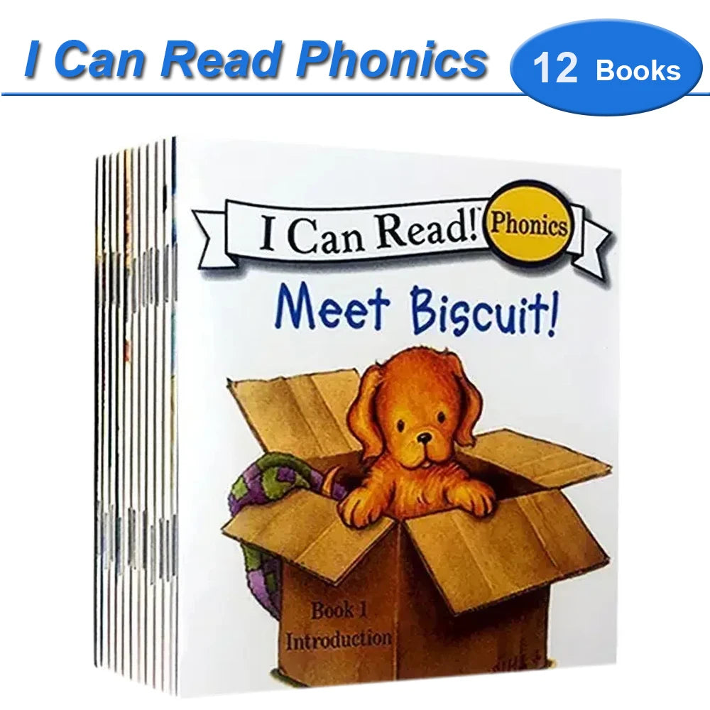 I Can Read Phonics 12 Books/Set My Very First Picture Books English Story Pocket Book for Children Kids Baby Montessori Reading Good Vibrations