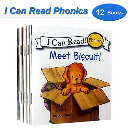 I Can Read Phonics 12 Books/Set My Very First Picture Books English Story Pocket Book for Children Kids Baby Montessori Reading Good Vibrations
