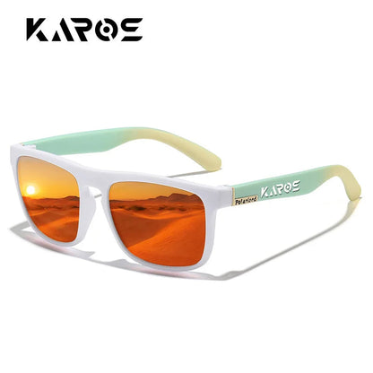 KAROS Sunglasses Men/Women Polarized Square Mirror Brand Design Luxury UV400 SunShade Unisex Fishing Driving Cycling Hiking Good Vibrations