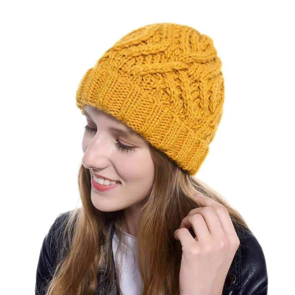 Fashion Warm Knitted Hats Windproof Solid Color Beanie Cap Coldproof Ear Protection for Autumn Winter Good Vibrations