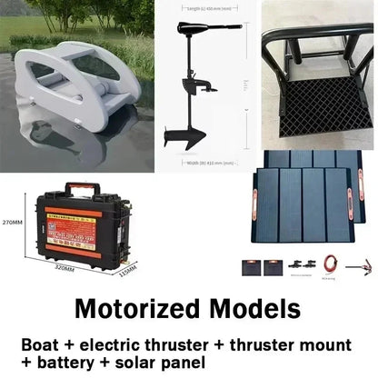 Floating Inflatable Electric Boat, Solar Powered, Sustainable Inflatable Houseboat, with Engine for Water Fun Good Vibrations