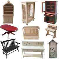 1:12  Miniature Dollhouse Furniture Model Play House Toy Cabinet Wooden Clamshell Desk New Diy Miniature Dollhouse Accessories Good Vibrations