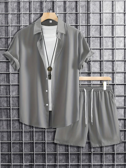 2025 New Summer Casual Men's Shirt And Beach Shorts Set 3D Printed Short-sleeved Outdoor Streetwear Shorts Camisas De Hombre Good Vibrations