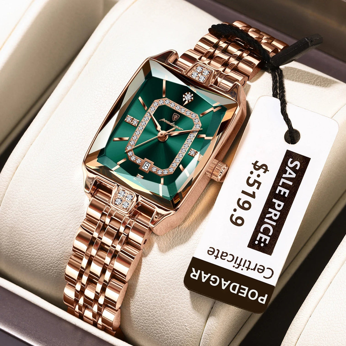POEDAGAR Luxury Watch For Woman Waterproof Calendar High Quality Ladies Watch Stainless Steel Quartz Women's Watches Elegant+Box Good Vibrations