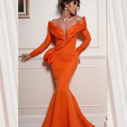Customized Off The Shoulder Prom Dresses Ruched Mermaid Evening Dress Floor-Length Special Occasion Gown Good Vibrations