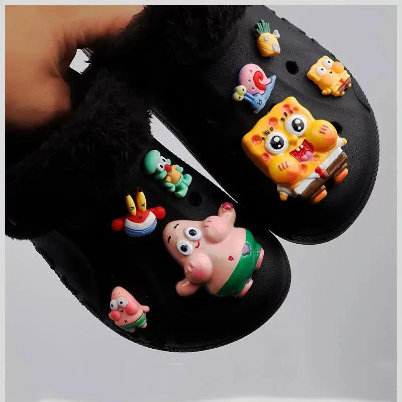SpongeBob Crocs Accessories Cute Animal Anime Shoe Buckle Crocs Charms Cartoon Character Sandals Decrations for Kids Gifts New Good Vibrations
