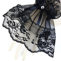 Girls Gothic Hollow Lace Gloves Fashion Vintage Black White Lace Wristband Wrist Cuffs Women Classic Sexy Short Arm Sleeves GOOD Vibrations