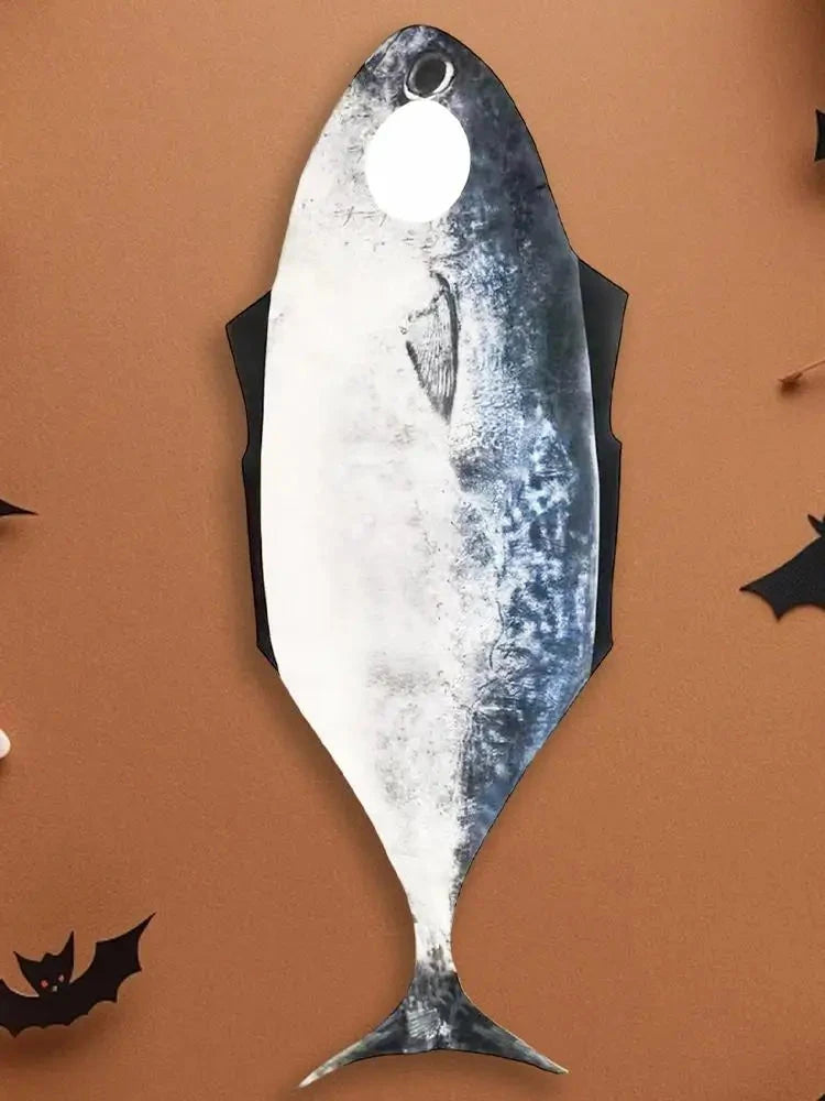 Fish Costume Cosplay Fish Costume Funny Halloween Suit Woman Man Jumpsuit Carnival Disguise Wearing Show Party Good Vibrations