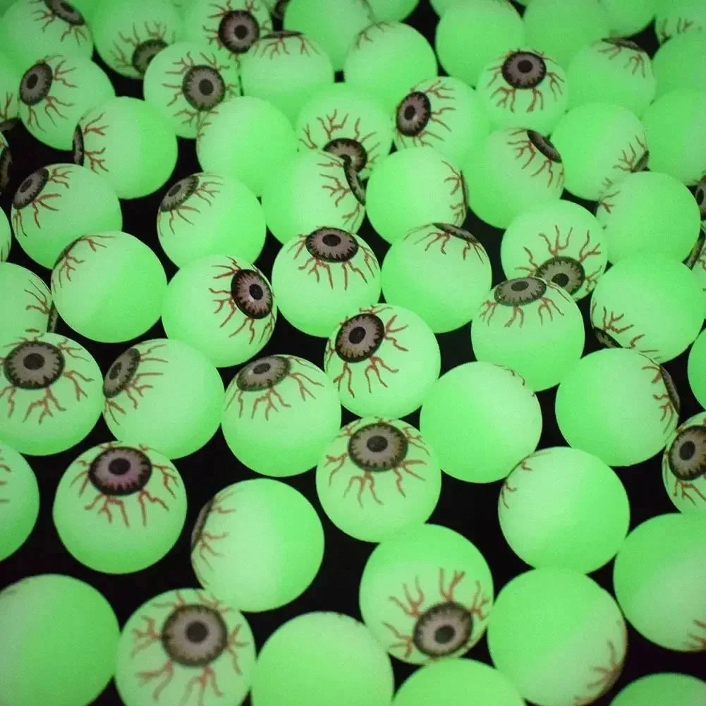 5/10/20pcs Glow in The Dark Eyeball 32MM Bouncy Ball Halloween Supplies Toys Horror Luminous Scary Ball Kids Toys Gift Good Vibrations