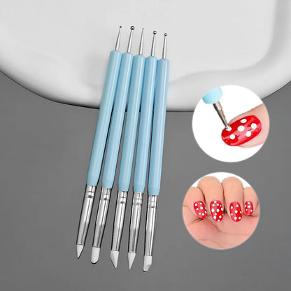 7/10/12/15/20m Pink French Nail Art Liner Painting Brush 5Pcs/set Ultra-thin Elongated Lines Nail Drawing Pen Brush DIY Manicure Good Vibrations
