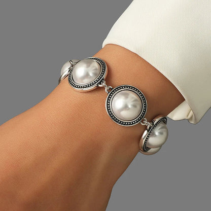 Fashion Boho Vintage Round Pearl Bracelets Bangles For Women Blue Red Black Bead Vintage Bohemian Adjustable Bracelet Jewelry Good Vibrations