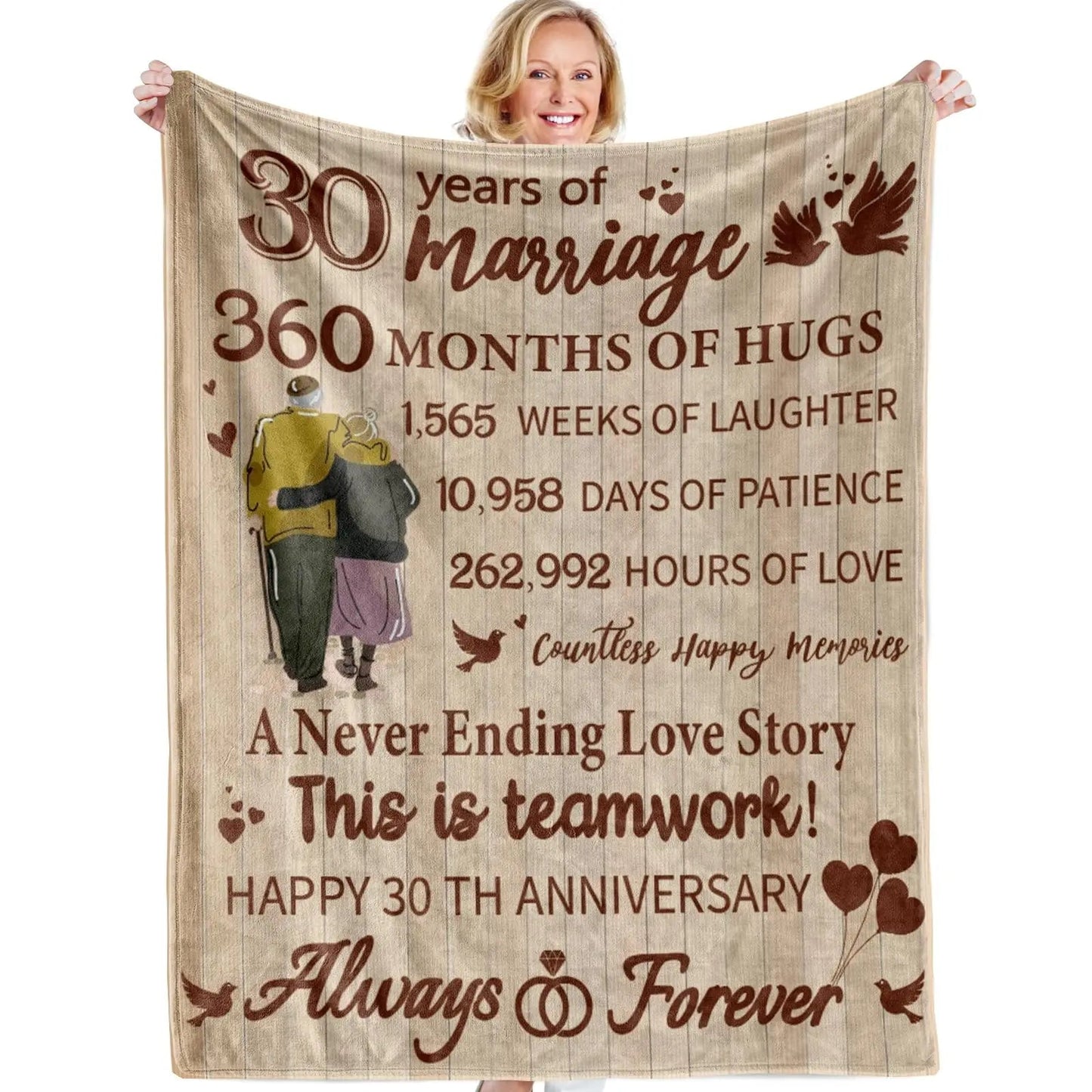 15 Anniversary Crystal Wedding Anniversary Gift, Anniversary Gift Blanket for Wife Husband Good Vibrations